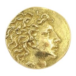Modern jewellers gold casting based on a Kingdom of Pontos Mithradates VI Eupator AV Stater, tests as approx 18ct gold, approx 7.6 grams