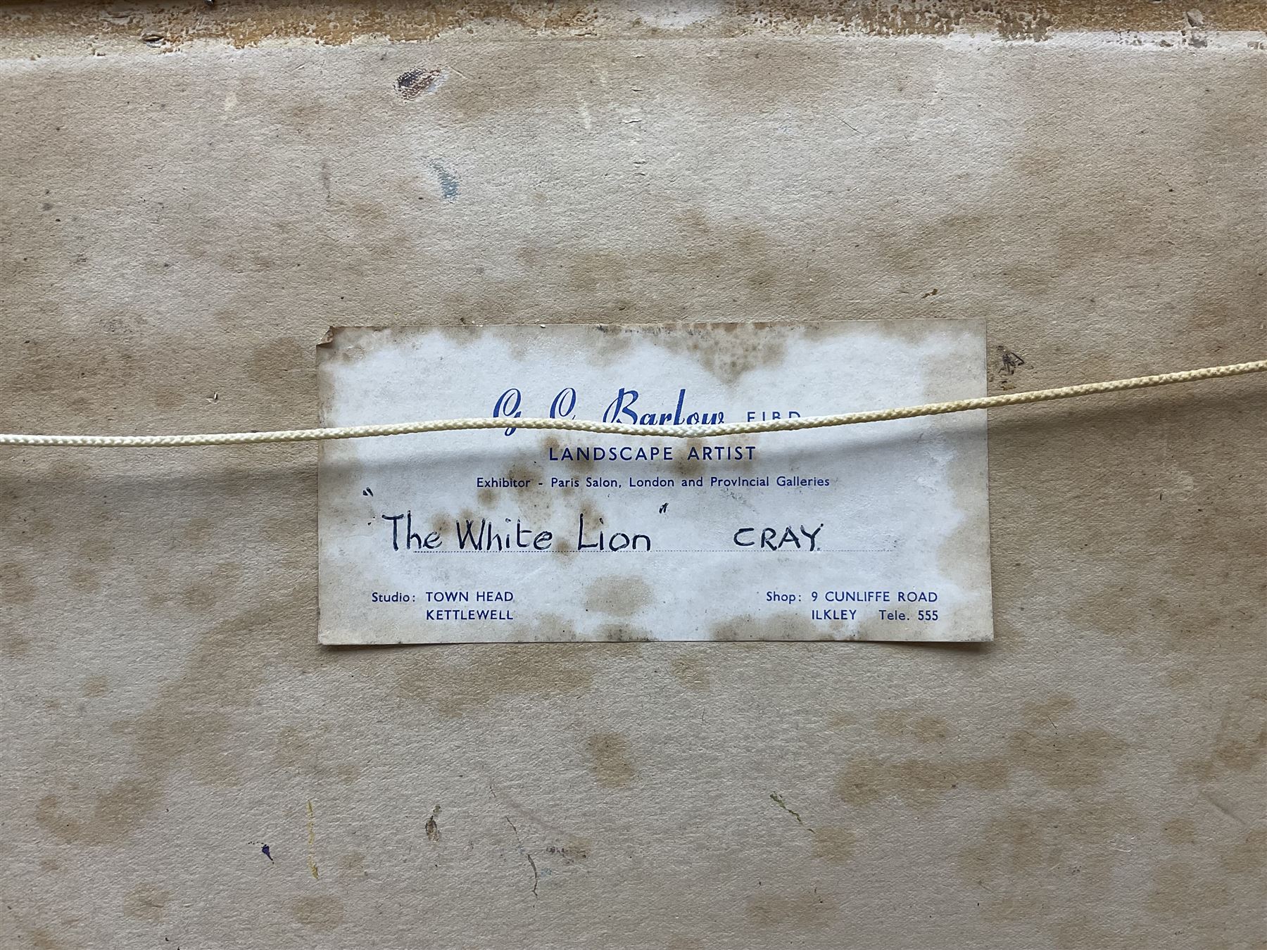 Gordon Clifford Barlow (British 1913-2005): 'The White Lion' Inn - Cray, oil on board signed, titled verso 28cm x 37cm 