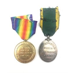  WW1 Victory medal to 2.Lieut. A.Jackson, and an Edward Vll Territorial Efficiency Medal to 126 Sgt.: W.J.Eagle.4/Oxf:&Bucks:L.I, both with ribbons (2)  