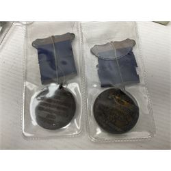 Japanese Order of the Sacred Treasure Medal (Zaihosho) in lacquered box; Norwegian Grunnlovsdag 1945 Medal with National Flag ribbon; three school attendance medals; four Royalty commemorative medals including both Victoria jubilees; quantity of medal ribbons and medal bars; medal issue boxes; badges; booklets etc