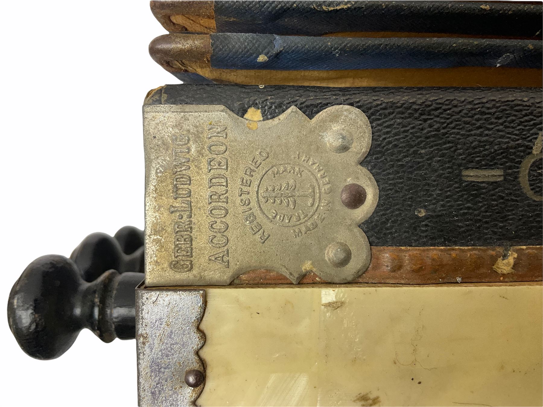 20th century German accordion by Geer Ludwig, together with a Meteor