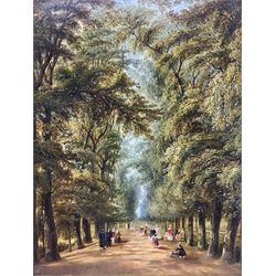 Joseph Taylor of Oxford (British fl.1847-1867): 'The Broad Walk' - Christ Church Meadow, oil on panel titled, signed and further titled with artist's address '1 Oriel Street' verso 30cm x 22cm
