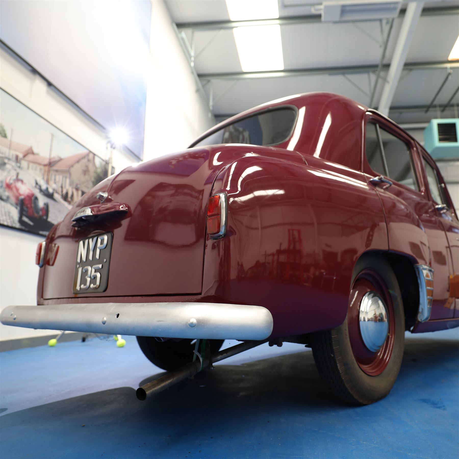 1953 Hillman Minx Saloon

Registration: NYP 135
Engine: 1,265cc petrol
Transmission: Manual, column change
Odometer reading: 37,553 miles
Colour: Maroon red
Interior: Cream
Former keepers: 3
V5C: Present
Keys: One

A 1953 Hillman Minx four-door saloon, finished in maroon red with a contrasting cream interior.

Powered by a 1,265cc petrol engine with manual column-change transmission. The Smiths speedometer displays 37,553 miles, although this mileage has not been independently verified.

The vehicle has previously been restored and presents with glossy maroon paintwork, cream bench seating and a period dashboard and steering wheel. The engine bay is painted to match the exterior and appears generally tidy. The underside has been coated or undersealed in places, with the chassis, floor sections, suspension and exhaust visible in the accompanying photographs.

At the time of cataloguing, the engine turned over but did not start.

Features

• 1,265cc petrol engine
• Manual column-change transmission
• Right-hand drive
• Four-door saloon body
• Maroon red exterior
• Cream bench-seat interior
• Smiths instrumentation
• Period dashboard controls
• Steel wheels with chrome hubcaps
• Chrome bumpers and exterior trim
• Rear-hinged bonnet
• Leaf-spring suspension

History and Documentation

• V5C registration document present
• Three former keepers recorded
• One key
• Pitman’s handbook included

Condition

The vehicle is presented in restored condition. The maroon paintwork retains a good overall gloss, with some age-related marks and imperfections visible on closer inspection.

The cream interior presents well overall, with signs of age and use to the upholstery, carpets, dashboard and controls. Some surface deterioration and pitting are visible to areas of the chrome and brightwork.

The engine bay appears tidy, although some wiring and ancillary components appear non-original or subsequently renewed. The underside has received protective coating or underseal in areas. Prospective purchasers should inspect the structure, chassis, floor, suspension and mechanical components carefully.

At the time of cataloguing, the engine turned over but did not start. The vehicle has not been mechanically inspected or road tested by the auctioneers.

Prospective purchasers should satisfy themselves as to the vehicle’s condition, specification, originality, mileage, identity and roadworthiness before bidding.

This vehicle forms part of the Estate of the Late John Sills and is offered for sale by the Executors, confirming a genuine reason for sale.
