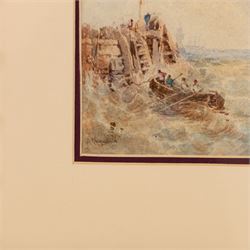 George Chambers Snr (British 1803-1840): Sailboats Bracing Rough Seas, watercolour signed 16cm x 23.5cm