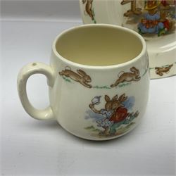 Four pieces of Mabel Lucie Attwell and Bunnykins nursery ware