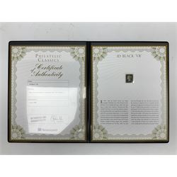 Queen Victoria 'VR Official' penny black, housed in a Westminster folder