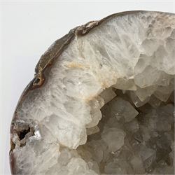 Amethyst crystal geode cluster, with well-defined crystals of various sizes, L22cm