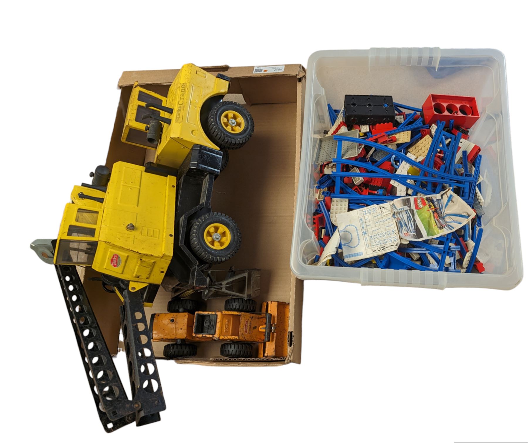 Tonka Mighty Claw Crane, together with another Tonka Loader, and a collection of loose lego