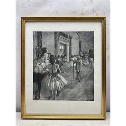 After Edgar Degas (French 1834-1917): 'La Classe de Danse', chalcograph engraving, with Musee De Louvre blindstamp, 33cm x 29cm 