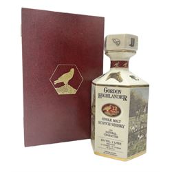 Gordon Highlander Single Malt Scotch whisky, 1l 43% vol, in ceramic decanter and original lined presentation box together with another similar box