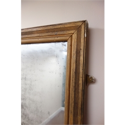  Victorian oak framed over mantle rectangular mirror, W195cm, H120cm  