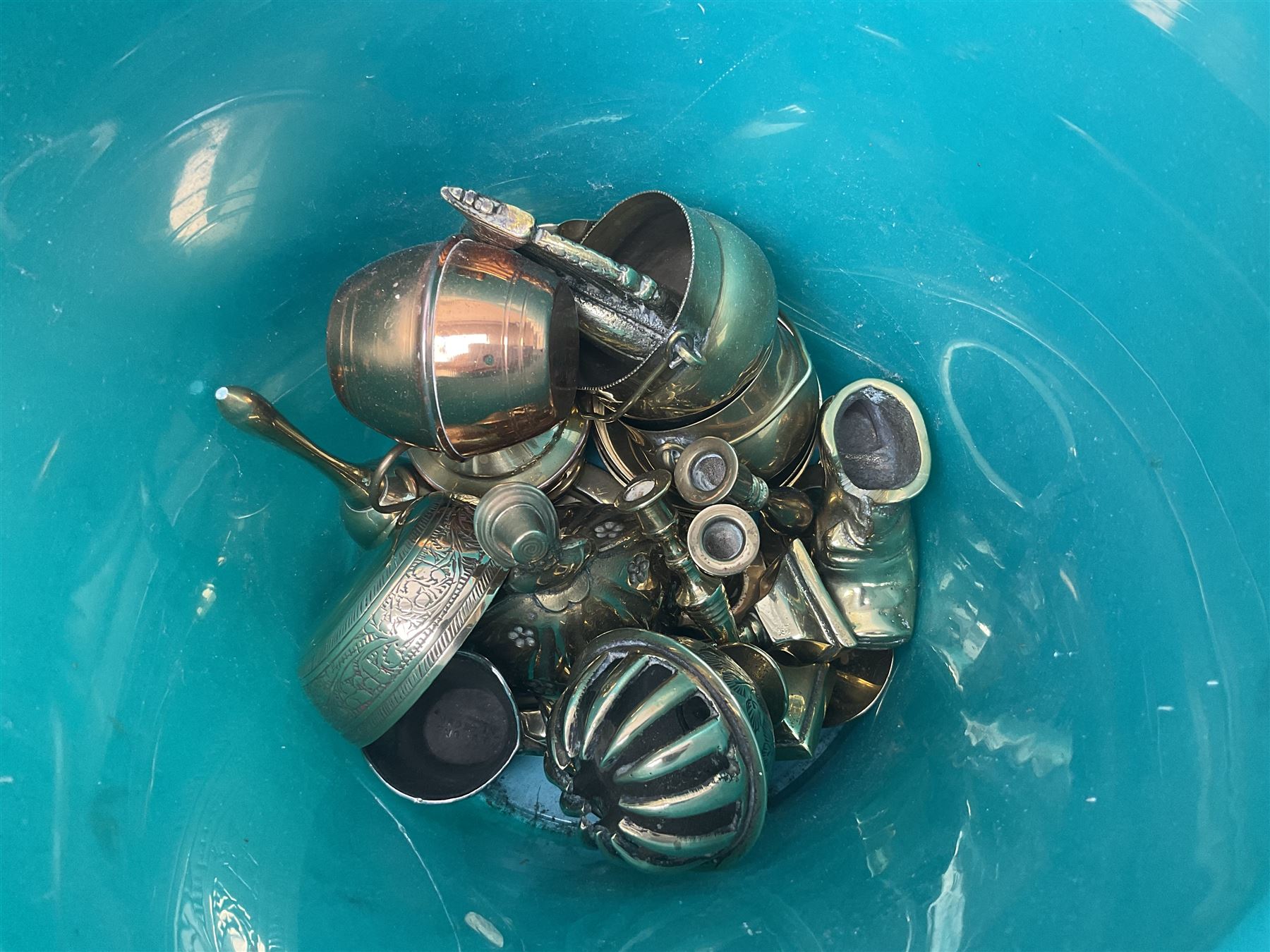 Tapestry fire screen, together with walking sticks, barometer, brass charger etc 