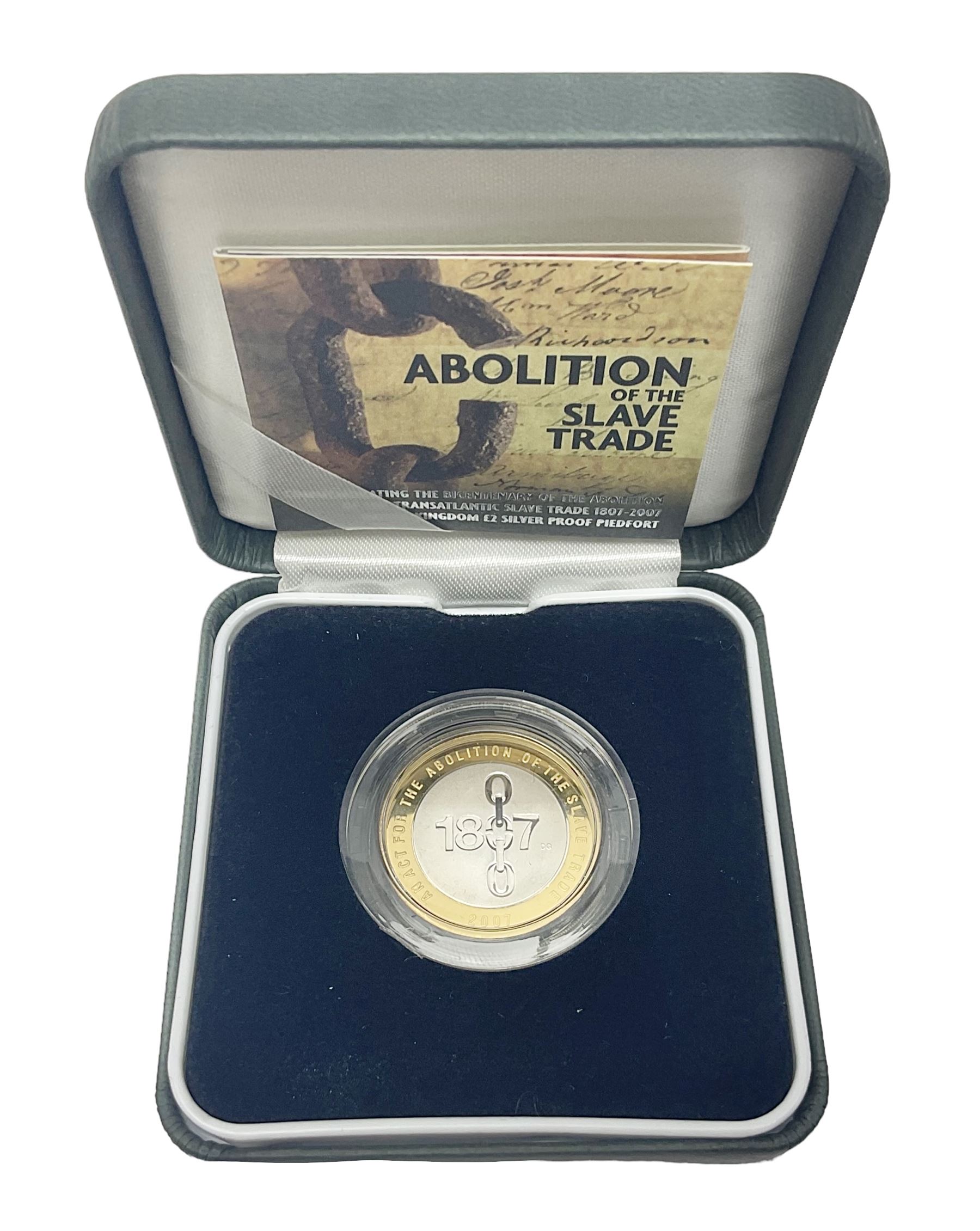 The Royal Mint United Kingdom 2007 'Abolition of the Slave Trade' silver proof piedfort two pound coin, cased with certificate