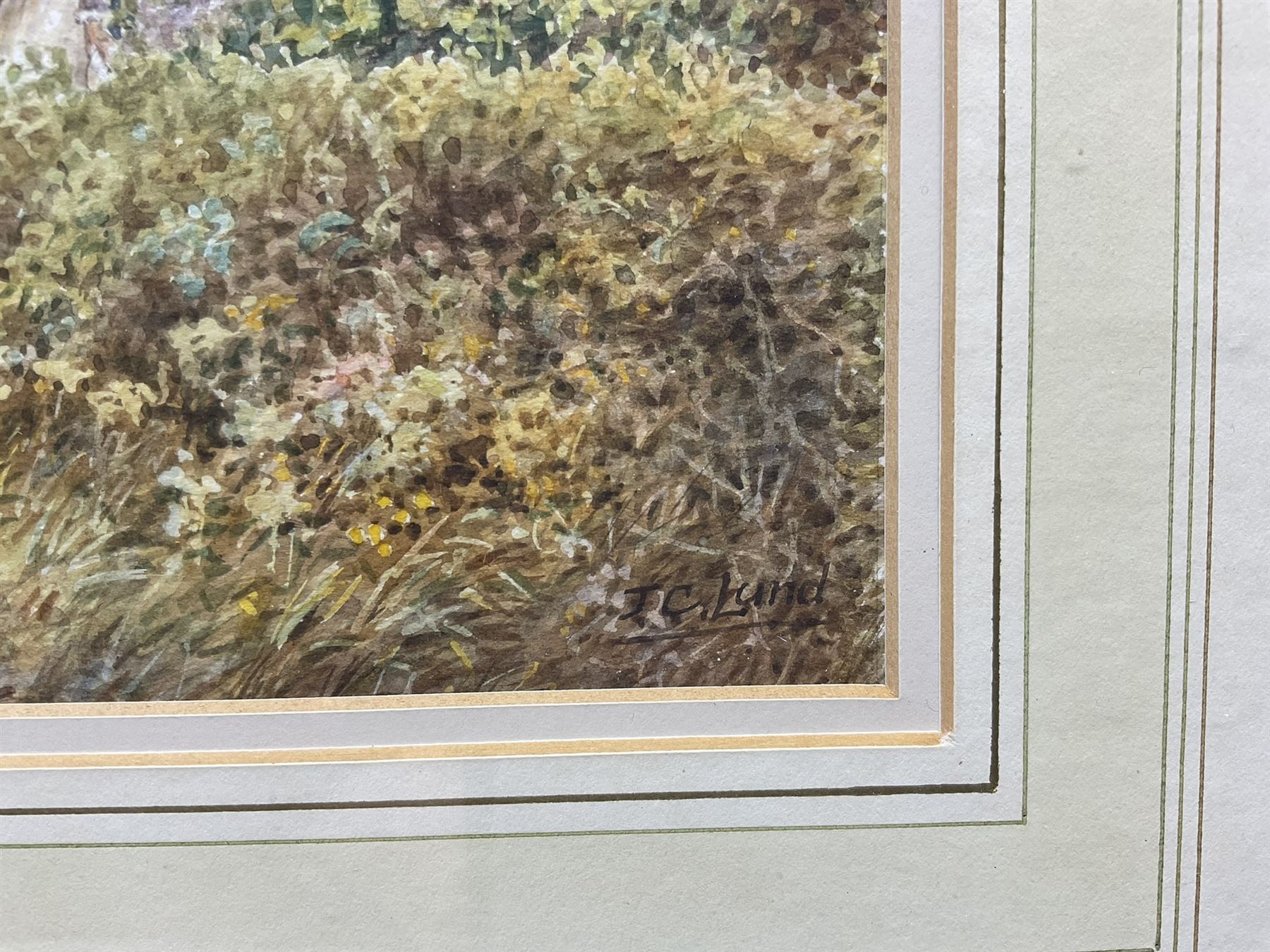 John Cecil Lund (British 1932-): 'Wayside Cottage Saxton' 'Bilbrough' and Country Cottage, set three watercolours signed, max 18cm x 30cm (3)