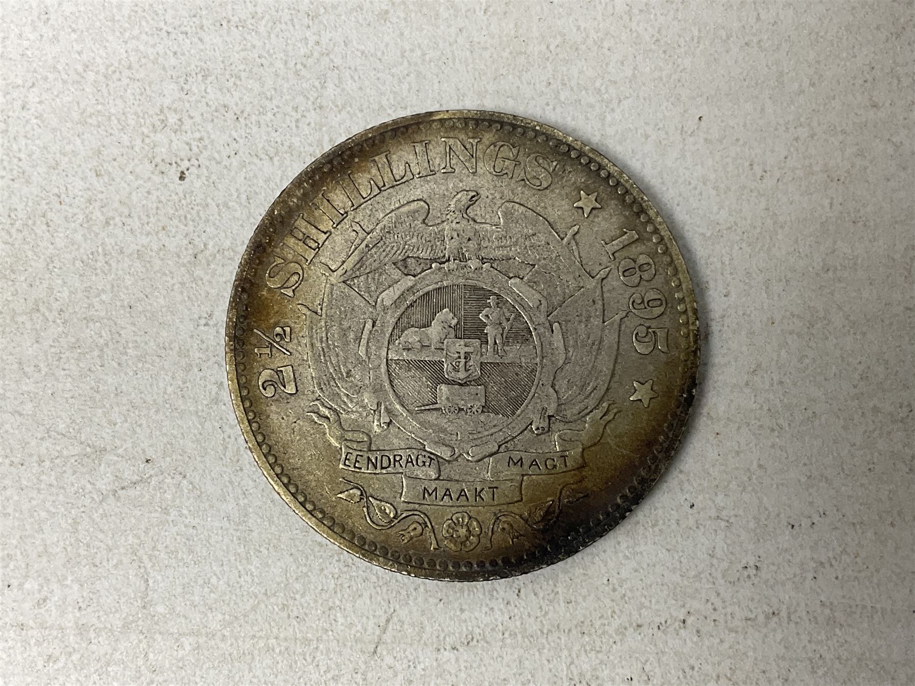 South Africa 1895 2 1/2 shillings, various Queen Elizabeth II five pound and two pound coins, pre euro coinage, pre decimal coinage etc
