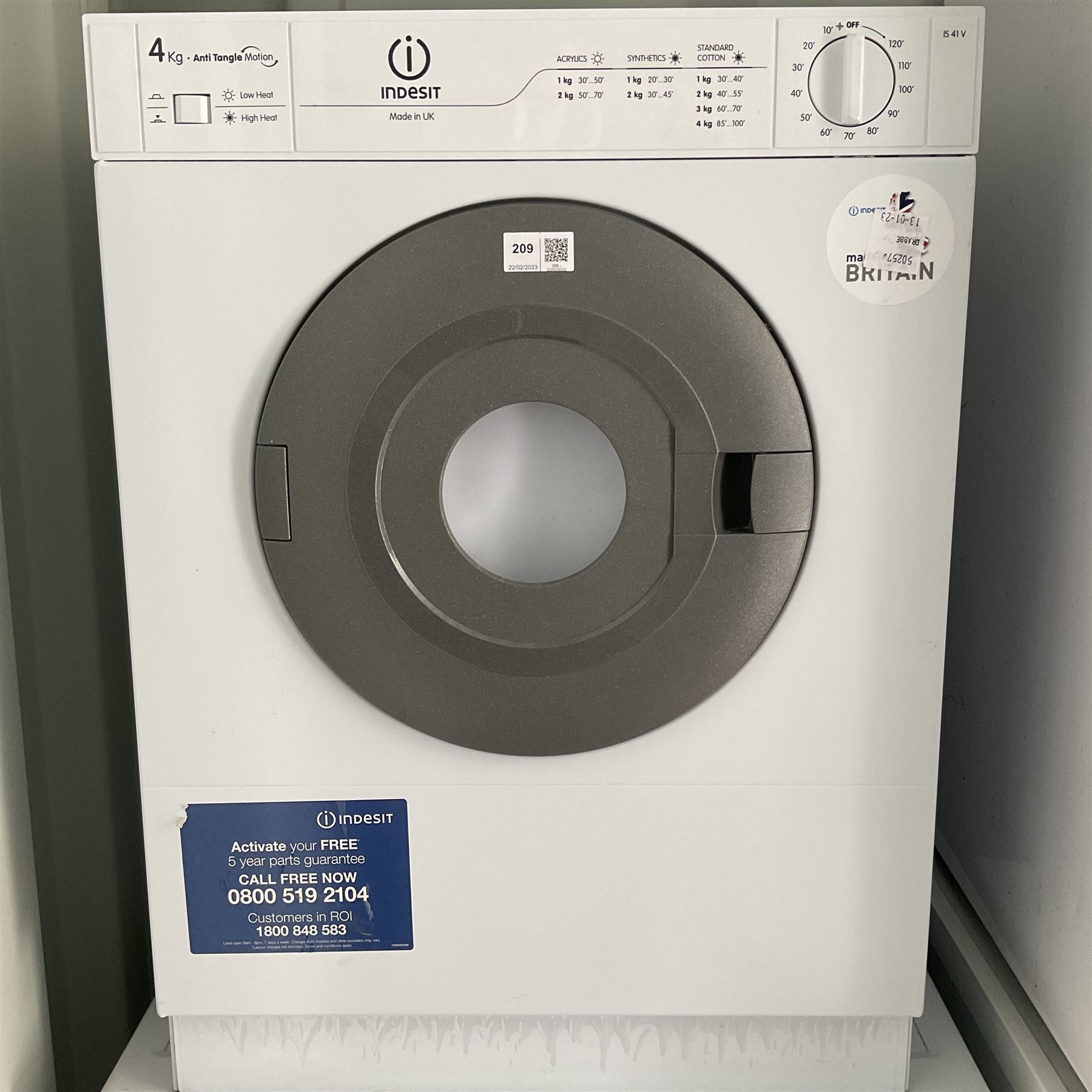 Indesit 4kg vented tumble dryer and BEKO slimline WTK62051W 6kg 120rpm washing machine  - THIS LOT IS TO BE COLLECTED BY APPOINTMENT FROM DUGGLEBY STORAGE, GREAT HILL, EASTFIELD, SCARBOROUGH, YO11 3TX