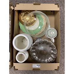 Collection of ceramics, glassware, metalware and one picture, to include two Portmeirion Botanic Garden vases and after Ernest Howard Shepard (British 1979-1976): Winnie The Pooh original sketch print, in two boxes