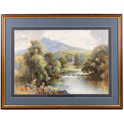 William Joseph Boyes (British 1871-1919): On the River Llugwy - North Wales, watercolour signed and dated 1902, titled verso; together with William Henry Earp (British 1831-1914): Loch Leven, watercolour signed, titled verso max 36.5cm x 34cm (2)
