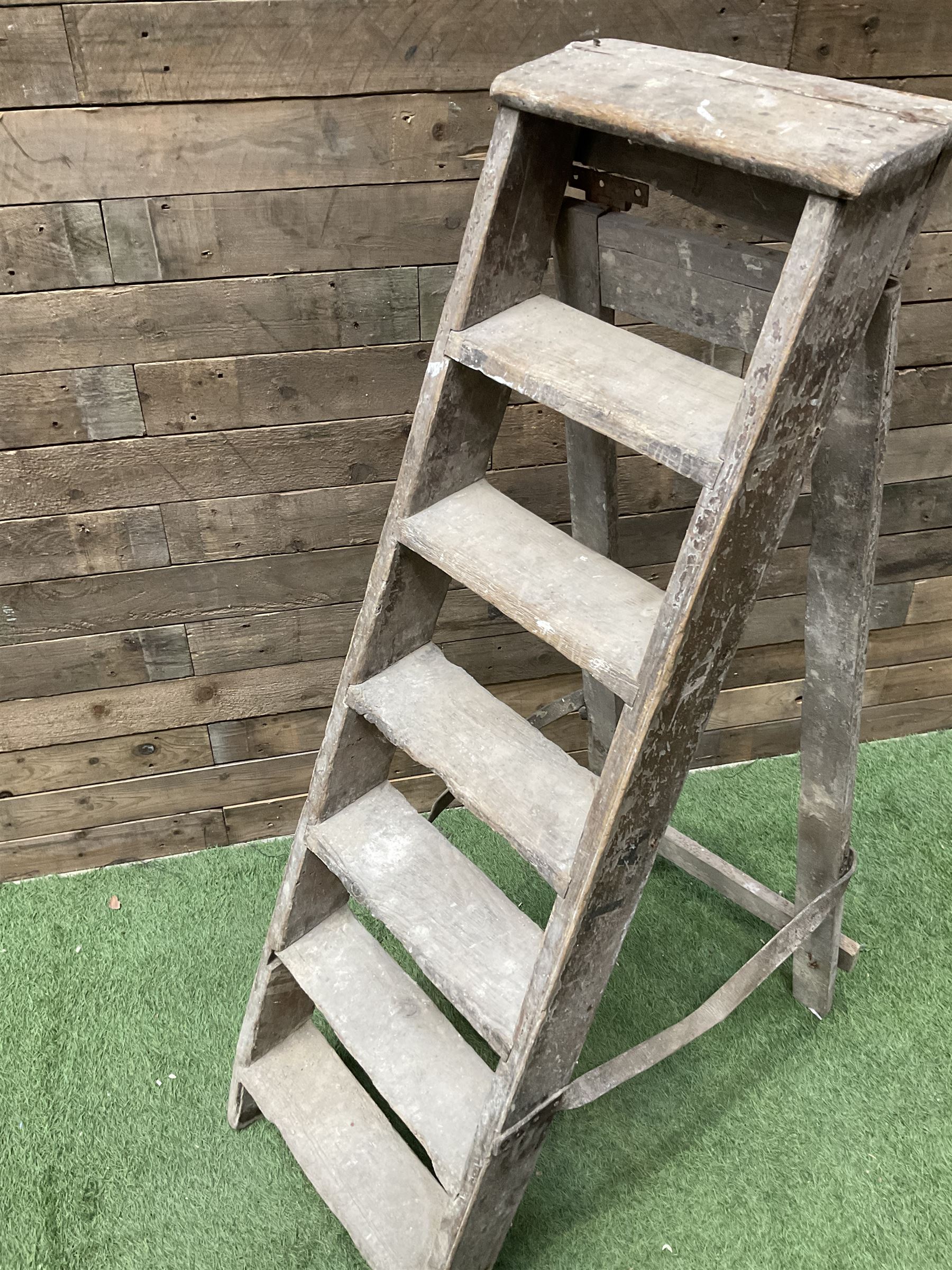 Vintage wooden step ladders  - THIS LOT IS TO BE COLLECTED BY APPOINTMENT FROM DUGGLEBY STORAGE, GREAT HILL, EASTFIELD, SCARBOROUGH, YO11 3TX