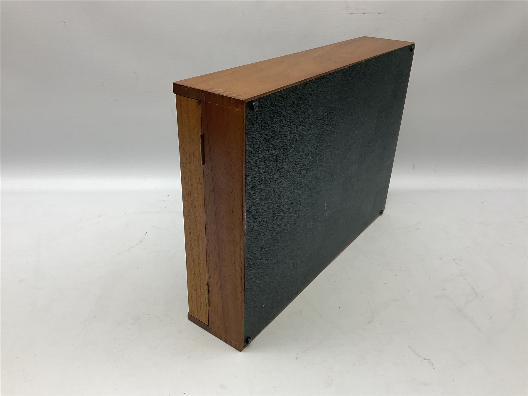 Old Hall Alveston pattern cased canteen, designed by Robert Welch, setting for eight, comprising dinner forks, dinner knives, dessert forks, dessert knives, tea spoons, coffee spoons, soup spoons, dessert spoons, pair of serving spoons and pair of smaller serving spoons