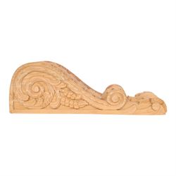 Carved pine architectural corbel, L49cm