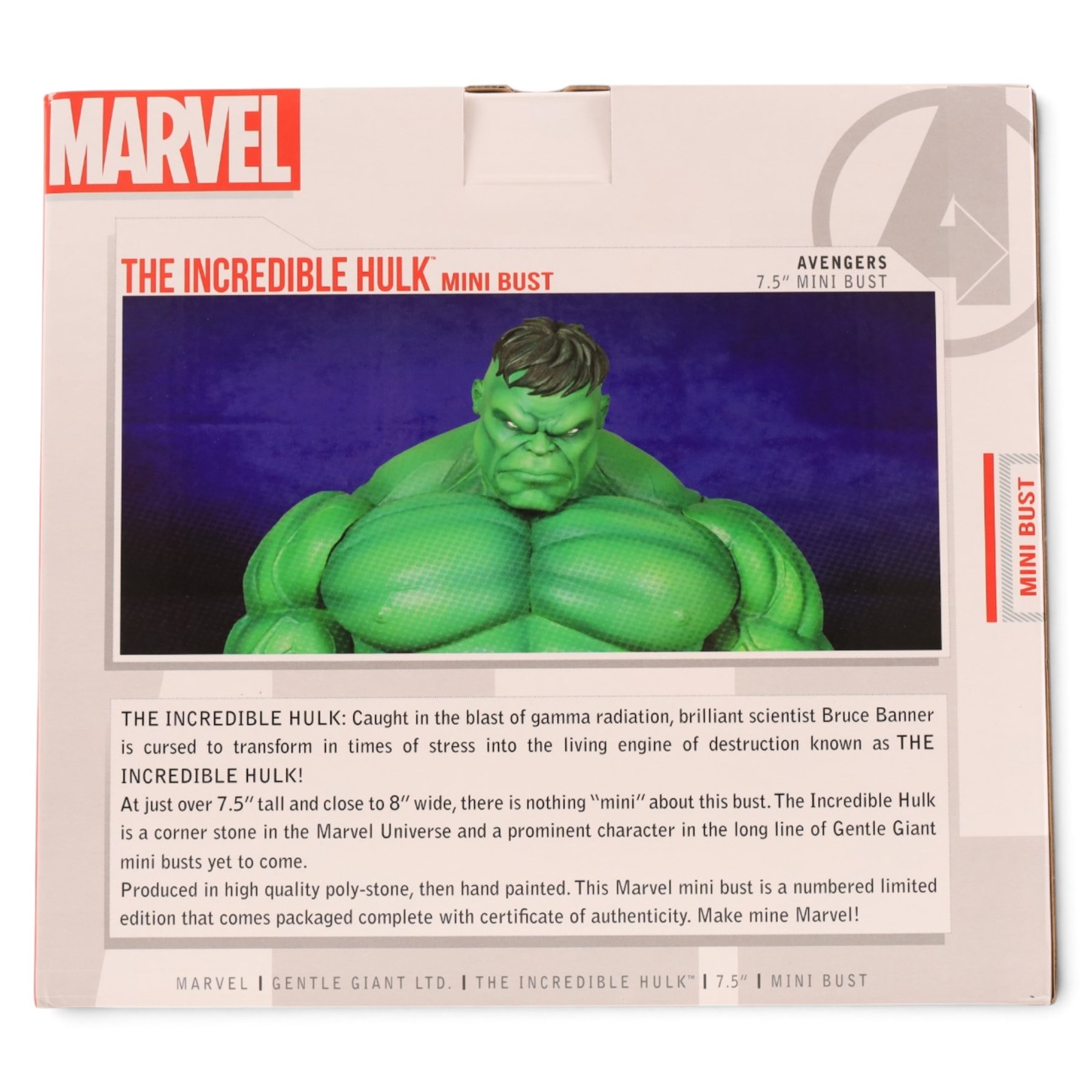 Three limited edition Gentle Giant The Hulk mini busts, comprising The Avengers Hulk, The Incredible Hulk and Red Hulk, all boxed