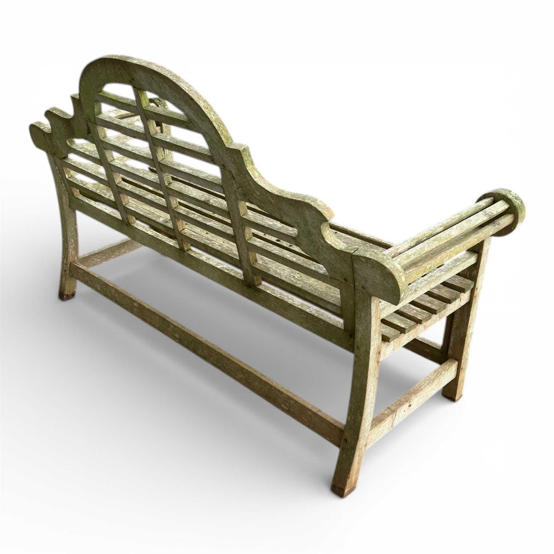 Lutyens style teak garden bench 