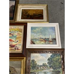Collection of landscape oil paintings, artists including Byron Winston Warmby, Geoffrey Jenkinson, Valter Berzins, WL Crispe, Manner of Owen Bowen, and an Alan Yates watercolour (11)