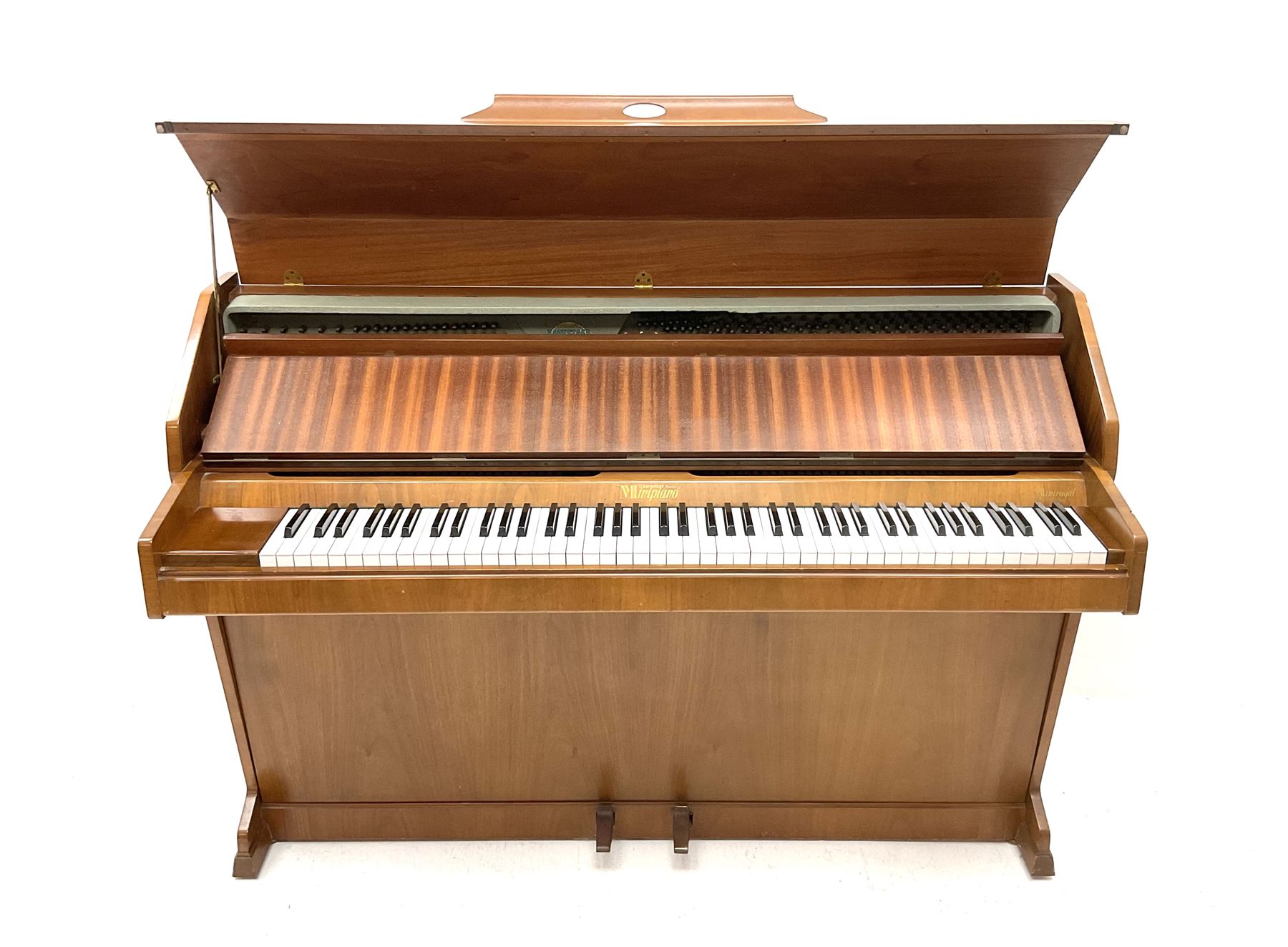 Eavestaff Pianette cast iron overstrung Minipiano In teak finish