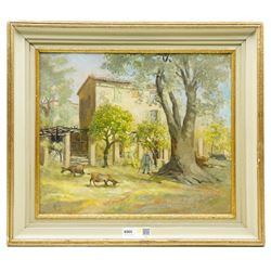 Marjorie Hoare (British 1953): 'House in Provence' and 'The Copse', two oils on canvas signed, inscribed verso max 37cm x 44cm (2)
