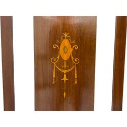 Edwardian inlaid mahogany 4' 6'' double bedstead