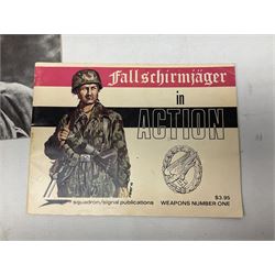 Adolf Hitler, Bilder aus dem Leben des Fuhrers [Pictures from the Life of the Fuhrer], Herausgegeben vom Cigaretten / Bilderdienst, Hamburg / Bahrenfeld, 1936, an album of two hundred tipped-in cards bearing photographs by Heinrich Hoffman, originally collected with cigarettes, 31 cm x 24 cm; together with a Waffen-SS book 'Wenn alle Bruder schweigen'; Hamburg 1939-1945; and two other booklets