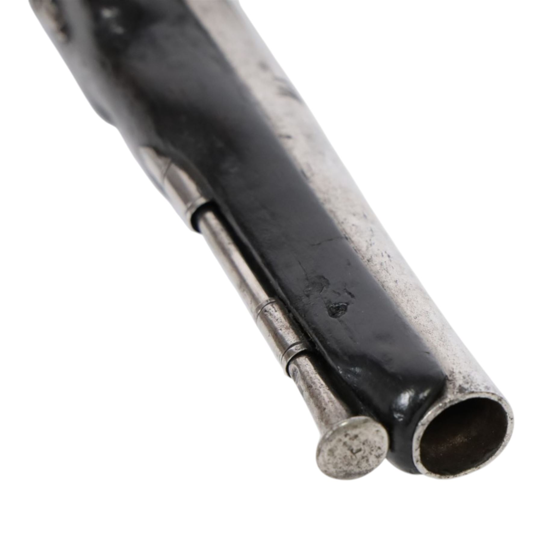 Flintlock pistol, with lock stamped Valantin Montpettice', with steel ram rod, with steal butt plate, overall L32cm