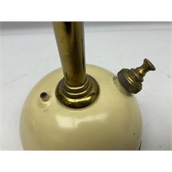 Mid century Tilley Table Model parffin lamp, with Tilley Durosil 182 glass globe shade, H53cm