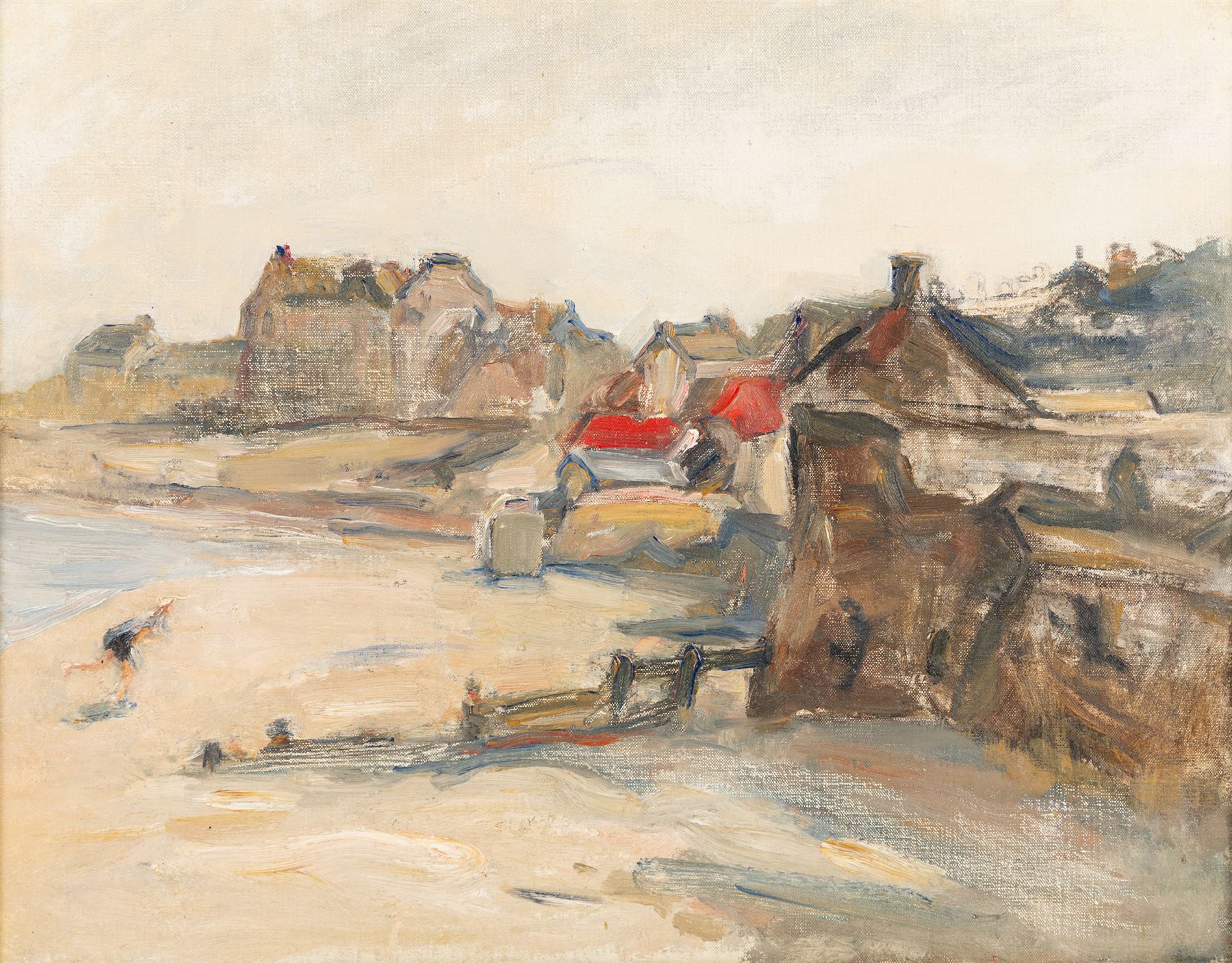 Florence Adelina Hess (Staithes Group 1891-1974): 'Sandsend Beach', oil on canvas unsigned 35cm x 45cm 
Provenance: exh. Phillips & Sons, Marlow, May 1981, label verso