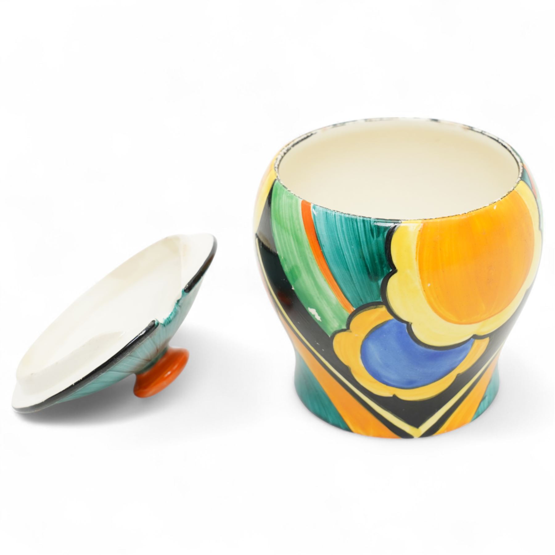 Dorothy Tomes for Grays Pottery art deco covered preserve pot, H10cm