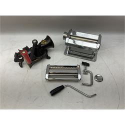 Spong & Co. no.3 table mounted coffee grinder and Ethos fetty pasta machine