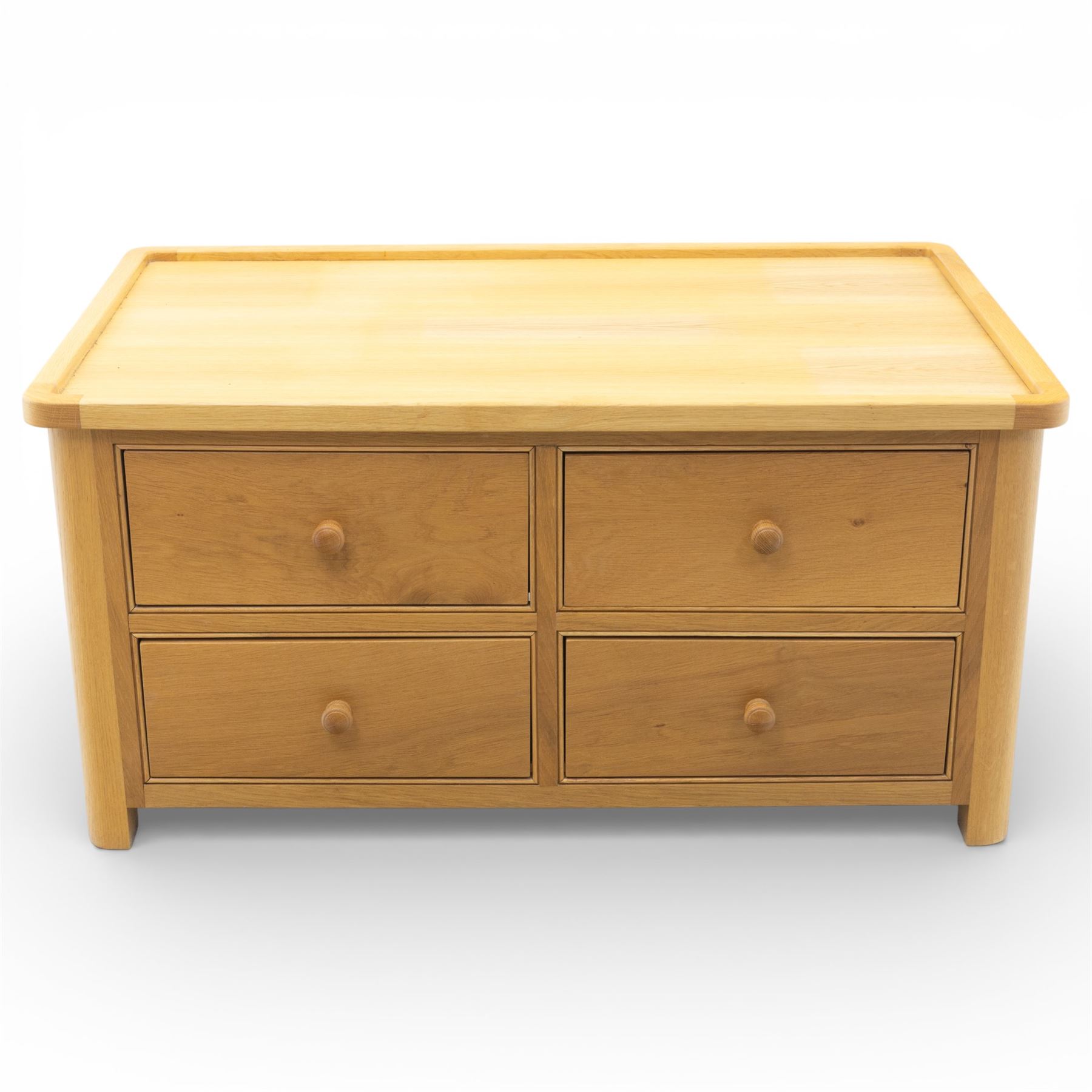 Gibson of Whitby - craftsman made oak coffee table fitted with four drawers