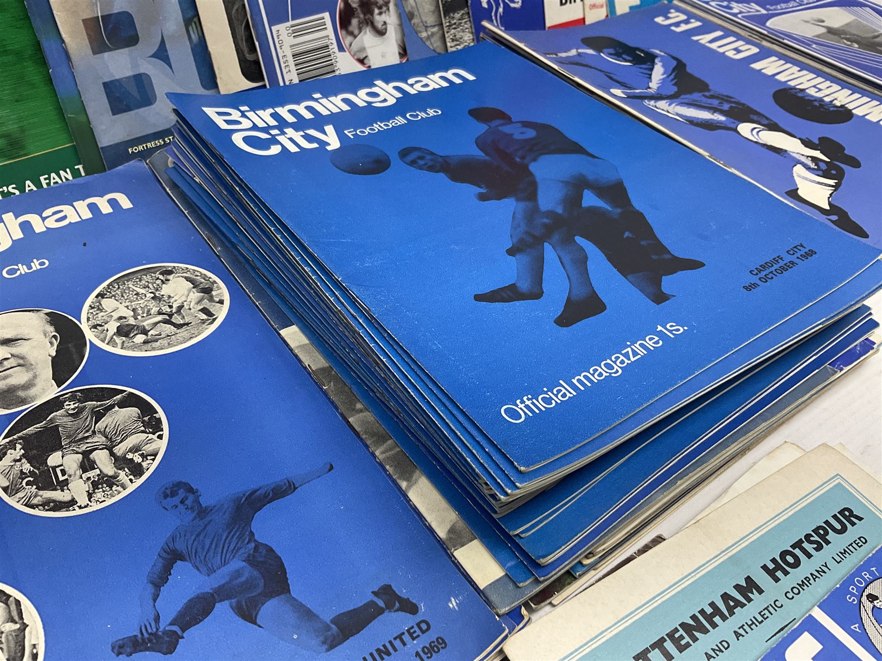 1931 F.A. Cup Final Birmingham City printed silk handkerchief, quantity of Birmingham City football programmes, and Tufty Club silk handkerchief