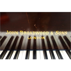  Early 20th century mahogany 'John Broadwood & Sons London' baby grand piano, iron framed and over strung, W156cm, H170cm, L160cm  