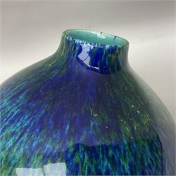 Boch Freres vase, of baluster form, with mottled blue/green glaze, H20cm