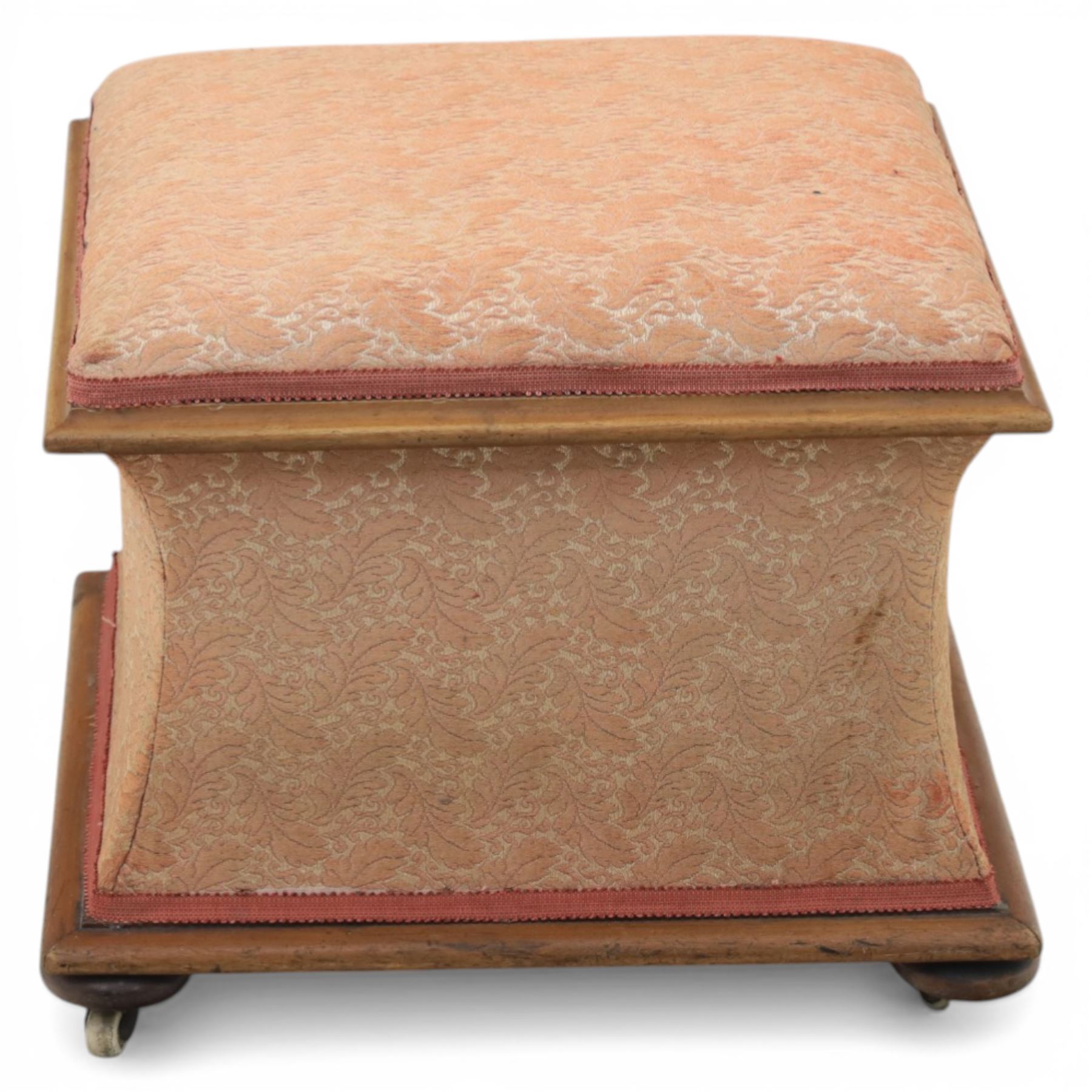 Victorian mahogany sarcophagus shaped ottoman