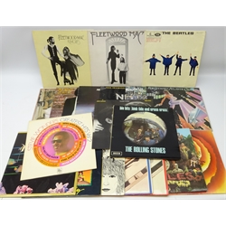  Collection of vinyl LPs including The Beatles 'Help!', 'Revolver', 'Sgt Peppers Lonely Hearts Club Band', '1962-1966' and '1967-1970', Fleetwood Mac 'Rumours' and 1975 album, The Rolling Stones 'big hits [high tide and green grass]', Stevie Wonder 'Greatest Hits Vol 2', 'Original Musiquarium', 'Hotter than July' and 'Songs In the Key of Life', Rob Stewart 'Atlantic Crossing' and 'A Night on the Town', ABBA 'Arrival', Neil Diamond '20 Golden Greats', Michael Jackson 'Off the Wall' and other music (19)  