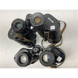 Eleven pairs of binoculars, to include Zeiss Wetzler 20x50, Taylor-Hobson Bino Prism No.2 Mk.III military stamped 1943 with broad arrow,  Swift Tecnar 16x50, J.T Coppock Oceanic Bloomed 10x50, Hensoldt Wetzlar Dialyt 7x42 etc