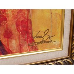 Lena Sotskova (Russian 1963-): 'Apassionato', hand embellished giclee print on canvas signed, titled and numbered 325/375 verso 60cm x 101cm