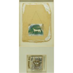 Malcolm Whittaker (British 1937-): 'Chalk Horse Cherhill', mixed media on artist-crafted b...