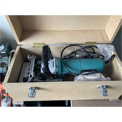 Large quantity of joiners and other tools like, saws, chisels, drill bits, spanners, sockets, bench grinder, router, heavy duty clamps and others - THIS LOT IS TO BE COLLECTED BY APPOINTMENT FROM DUGGLEBY STORAGE, GREAT HILL, EASTFIELD, SCARBOROUGH, YO11 3TX