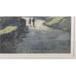 Ebenezer John Woods (Jack) Prior (British 1914-1988): An Evening Stroll, watercolour signed 37cm x 51cm 