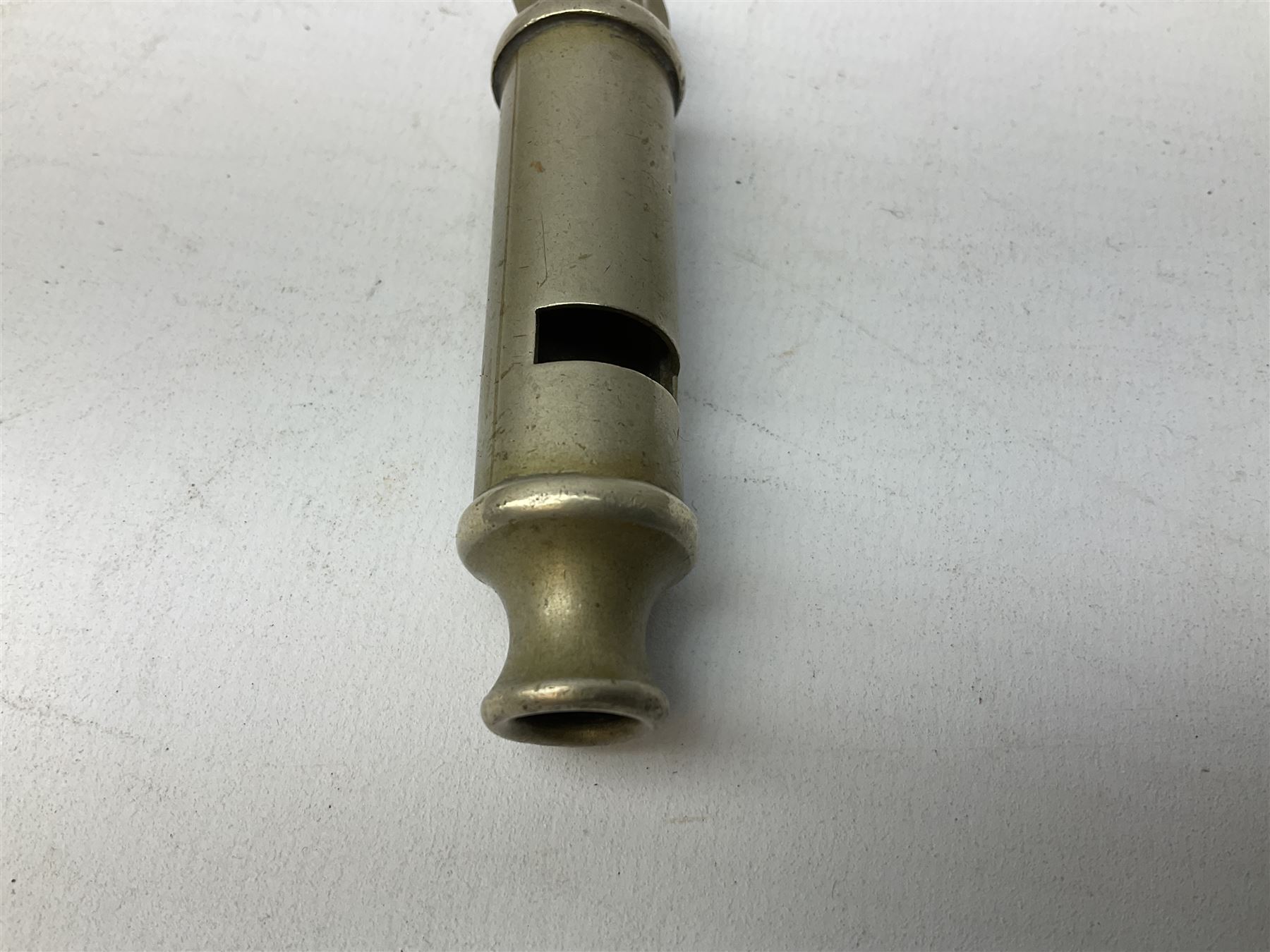 Three J Hudson & Co Birmingham military whistles, dated 1915, 1916, 1923