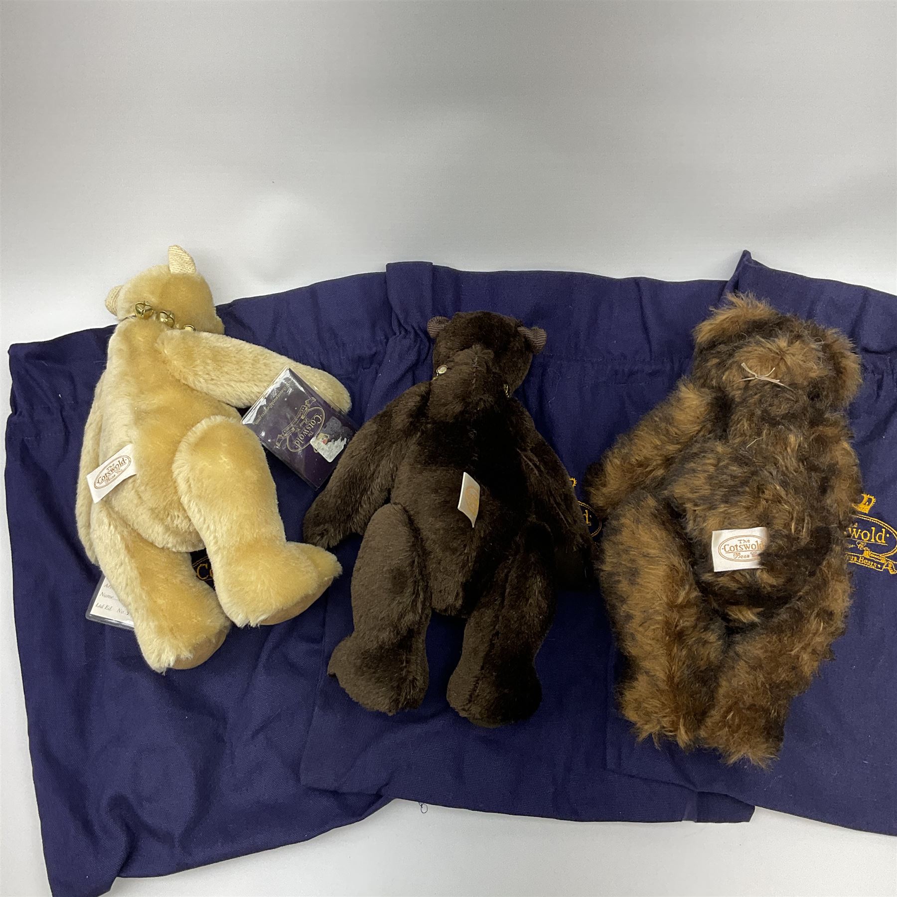 Three Cotswold Bear Company limited edition teddy bears two in the